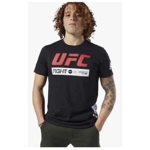 Reebok UFC Jon Jones Graphic T-Shirt Black Men M Fight TNF Logos